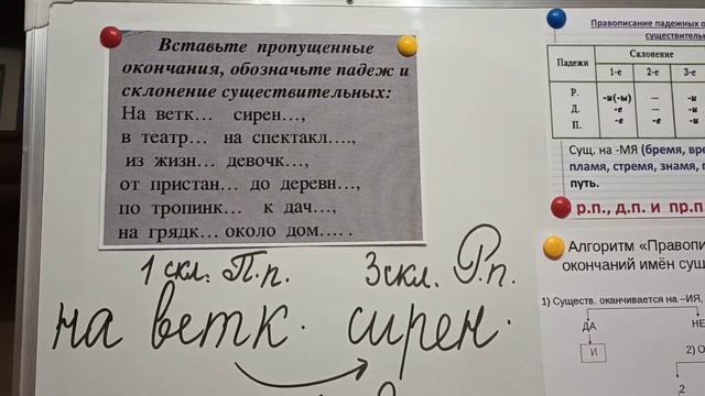 Русский язык. 3-4 класс. Правописание безударных падежных окончаний имен существительных. смотреть онлайн