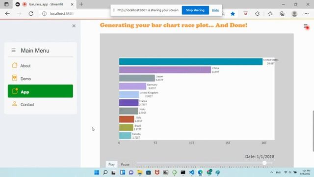 Streamlit App: Bar Chart Race Animation App смотреть онлайн