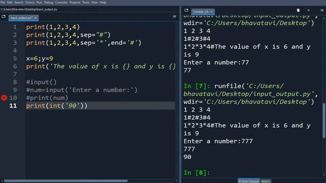 Input Output in Python - print(), input(), eval() смотреть онлайн