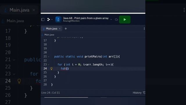 Java Dsa 68 • Print total pairs from given array in Java • Quadratic time complexity смотреть онлайн