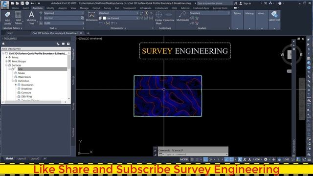 Civil 3D Tutorials 2020 Surface part 3 Quick Profile Boundary and Breaklines смотреть онлайн