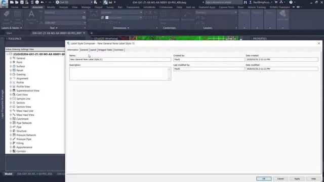 Autodesk Civil 3D 2020 Note Label for Coordinates смотреть онлайн