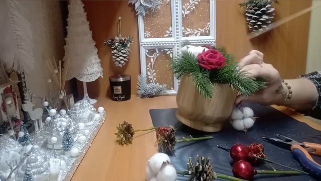 МК новогодняя композиция/ DIY Christmas composition смотреть онлайн