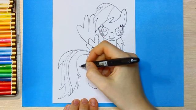 Как нарисовать Пони! Радуга Дэш! Пегас | How to Draw My Little Pony | Rainbow Dash | pegasus смотреть онлайн