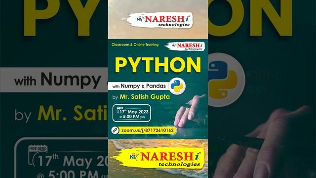 Python with Numpy and Pandas Classroom and Online Training by Mr.Satish Gupta |Naresh i Technologie смотреть онлайн