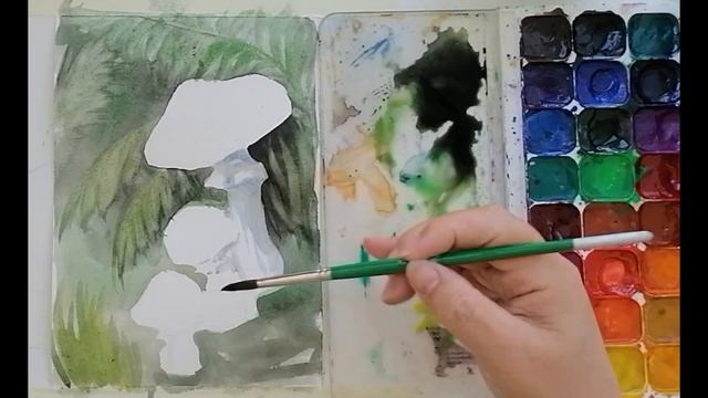 Рисование для начинающих Лёгкая и яркая акварельная зарисовка смотреть онлайн