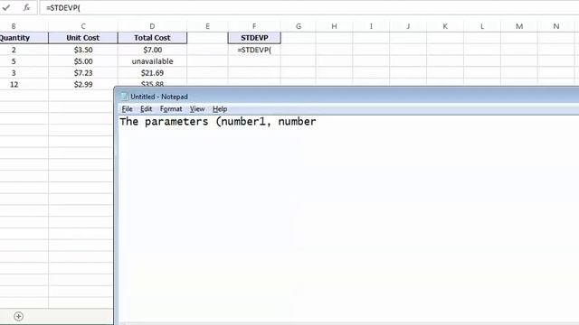 Excel STDEVP Function - How to use STDEVP Function смотреть онлайн