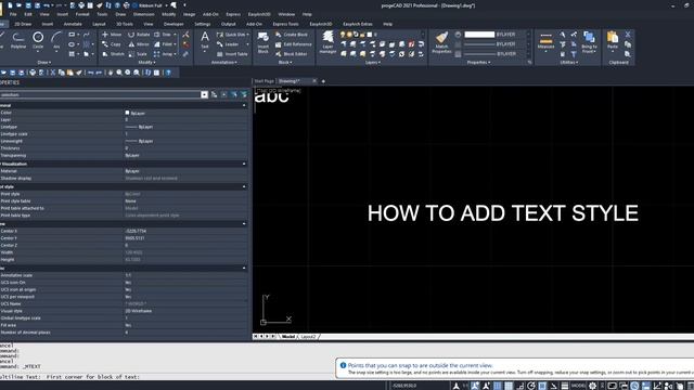 Adding Text Font Style in ProgeCad смотреть онлайн