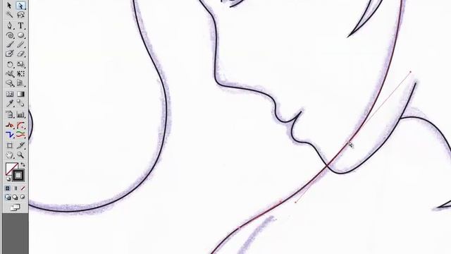 Ручная трассировка рисунка девушки в Adobe Illustrator смотреть онлайн
