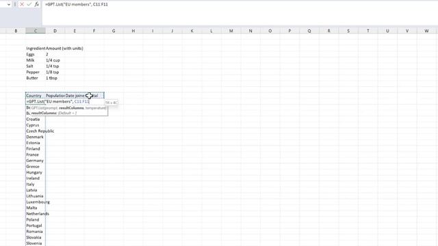 GPT.List function for Excel смотреть онлайн