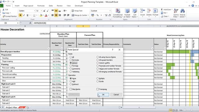 Free Project Planning GANTT Template In Excel