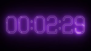 Фиолетовый-неоновый таймер 5 минут (обратный отсчет)