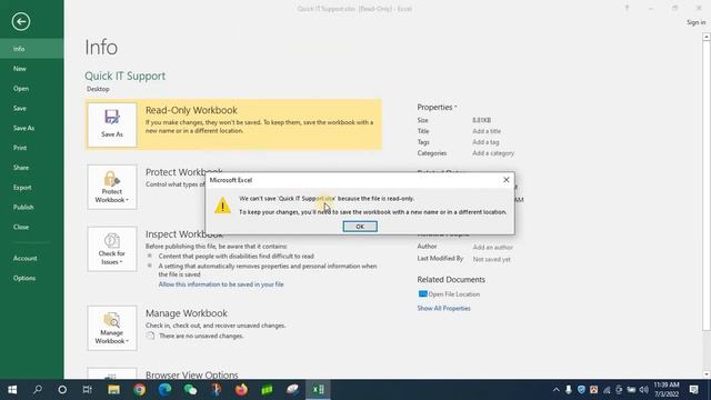 Excel won't save file, Says it's read only | How do I change the read only file system? смотреть онлайн