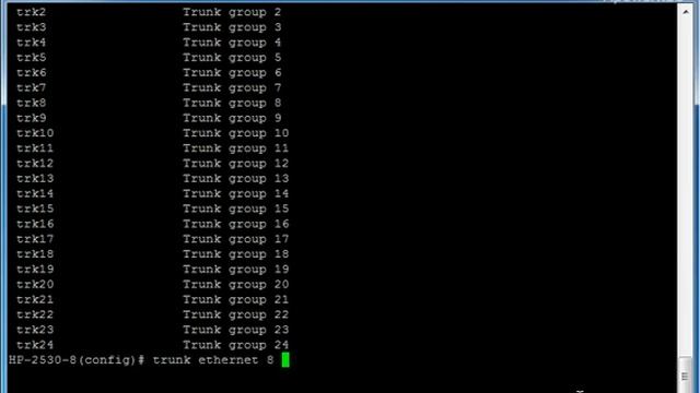 Trunking a port on HP 2530 смотреть онлайн