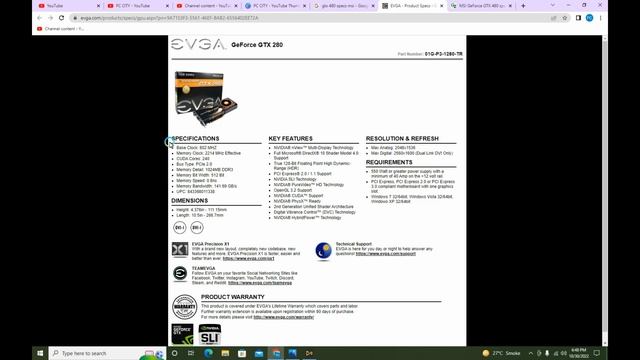 Geforce GTX 280 1GB 512-Bit Review ||Best For Gaming|| For Sale in Best Price смотреть онлайн