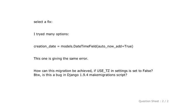 Django : Django datetime default value in migrations смотреть онлайн