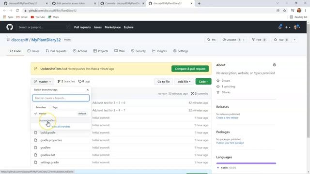 Create a git branch in Android Studio Arctic Fox/GitHub, pull request, merge, pull смотреть онлайн