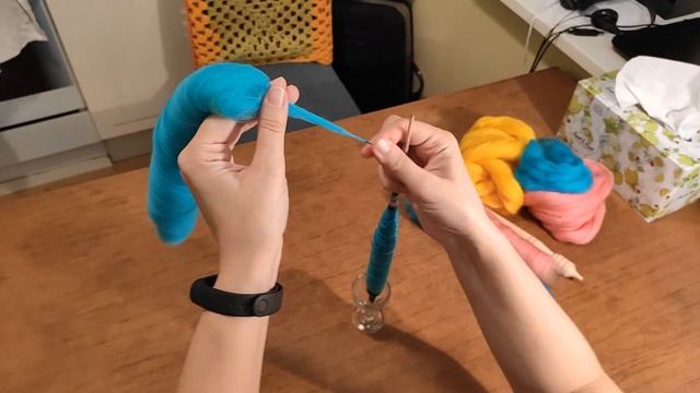 Handmade yarn! Меланжевая пряжа своми руками! Прядение на веретене. смотреть онлайн