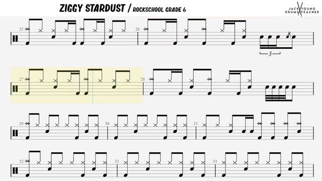 How to Play Ziggy Stardust - Rockschool Drums Grade 6 смотреть онлайн