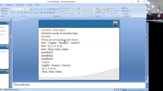 LIST IN PYTHON BY ANJAIAH смотреть онлайн