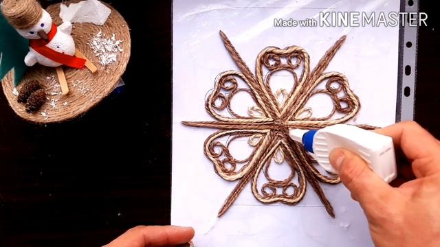 Красивая снежинка. Джутовая филигрань для начинающих - мк смотреть онлайн