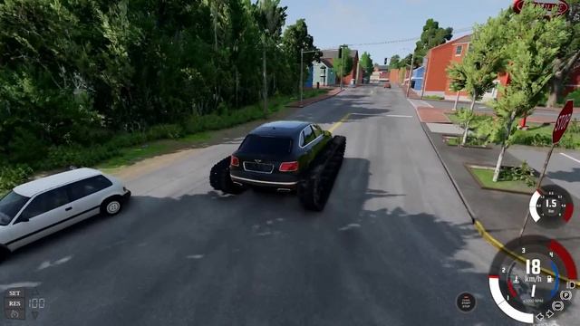 БЕНТЛИ УЛЬТРАТАНК В ТРАФИКЕ! Проблем НЕТ! - BeamNg Drive смотреть онлайн