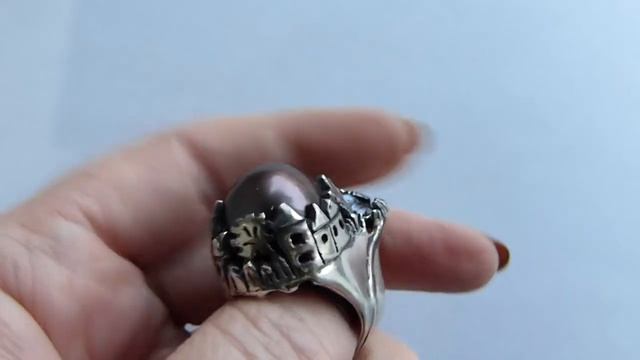 Серебрянное кольцо ручной работы 925 пробы ДОМИКИ смотреть онлайн