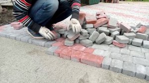 Укладка тротуарной плитки брусчатки  узор как  выставить маяки