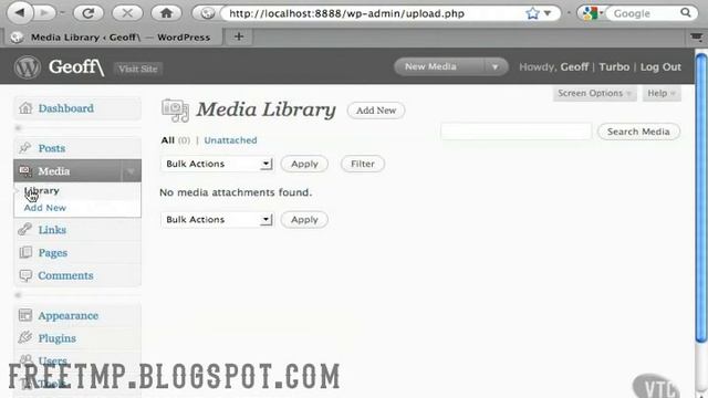 12 Opening the Media Library - wordpress tutorials смотреть онлайн