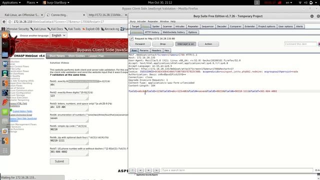 Using Burp to Bypass Client Side JavaScript Validation смотреть онлайн