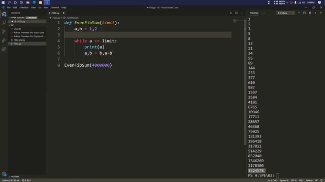 Project Euler #02 | Even Fibonacci Numbers | Problem Solving and Optimization with Python смотреть онлайн