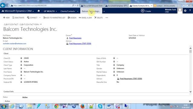 MS CRM 2013 автоматическое заполнение шаблонов в MS WORD смотреть онлайн