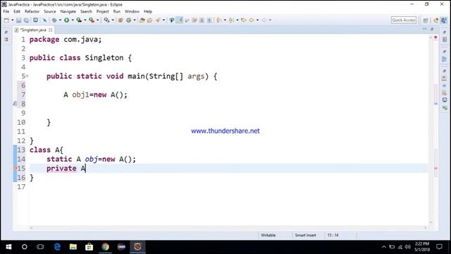 Simple Singleton Class Using Java Programming смотреть онлайн