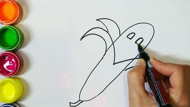 banan rasm / банан суреті /Как нарисовать лёгкий рисунок банан , раскраска для детей смотреть онлайн