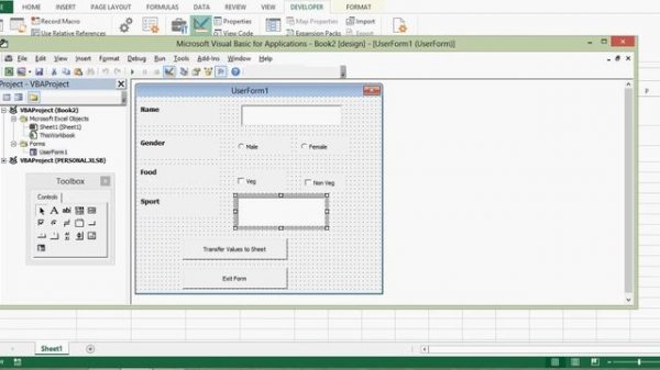 Excel VBA Tutorial 15 - UserForm with Textbox, Checkbox, ListBox, Option Button and Command Button