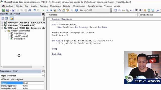 Recorrer y eliminar filas usando Do While…Loop y condicional IF | Excel Aprende смотреть онлайн