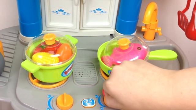Toy Kitchen Velcro Vegetables cutting Cooking смотреть онлайн