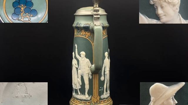 Редкость! Антикварная кружка 1907 года .“Танцующий и любящий” Мануфактура Mettlach Каталог № 2762 смотреть онлайн