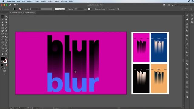 MOTION BLURRED TEXT EFFECT | EASY ADOBE ILLUSTRATOR TUTORIAL смотреть онлайн