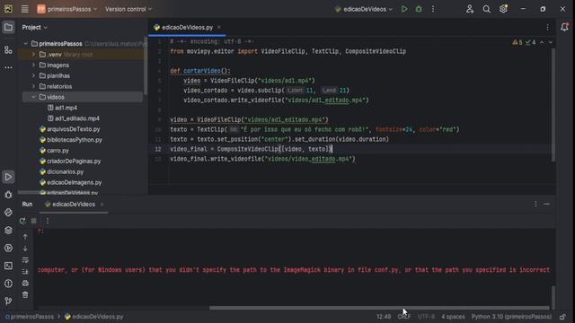COMO EDITAR VÍDEOS COM PYTHON - PYTHON BÁSICO AULA 22 | Felipe Matos смотреть онлайн