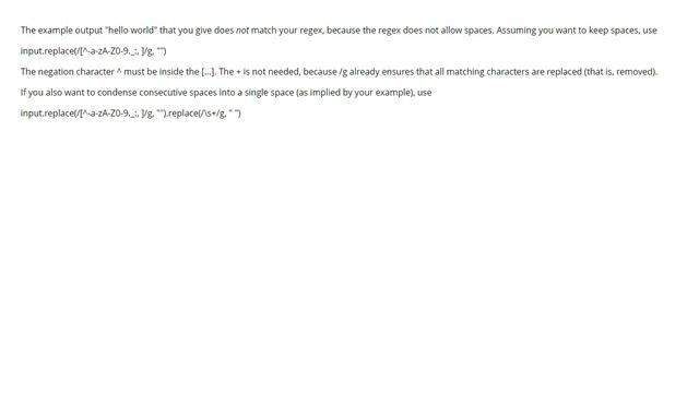 How to remove characters in a string that matches a RegEx while preserving spaces? (2 answers) смотреть онлайн