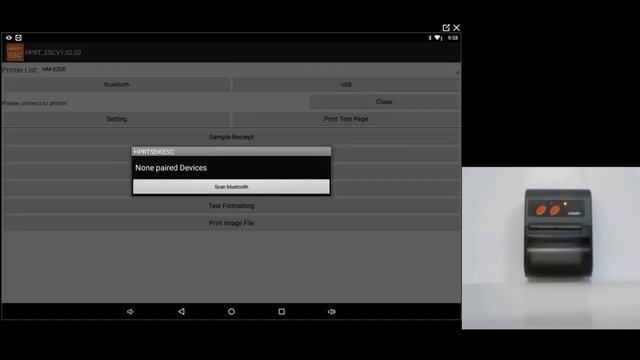 Подключение принтера MPrint MPT 2 к планшету Android по Bluetooth смотреть онлайн