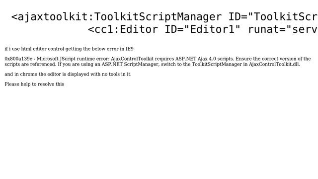 ajaxtool kit - Html editor tools not displayed смотреть онлайн