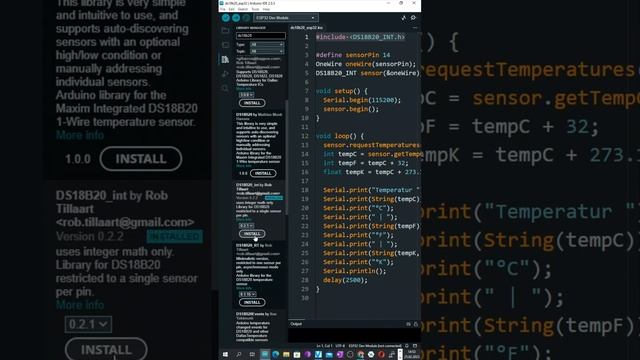 ESP32 - Temperatursensor DS18B20 смотреть онлайн