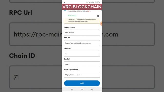 How To Import VRC block chain in trust wallet & metamask смотреть онлайн