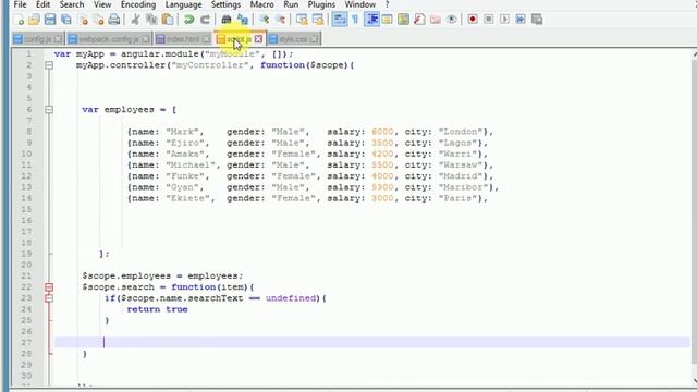 How to search data in angularJS смотреть онлайн
