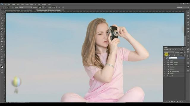 РИСОВАНИЕ В ФОТОШОПЕ. СЮЖЕТ "AIR JOURNEY". Photoshop Speed Art смотреть онлайн