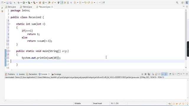 Java Program for Sum of N Natural Numbers using Recursion in Hindi - Tutorial #32 смотреть онлайн