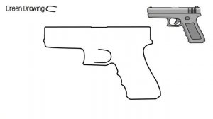 How to draw a Pistol Glock 17 step by step | Drawing a gun