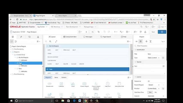 Oracle APEX Tutorial - Add region to a page and buttons to a region смотреть онлайн